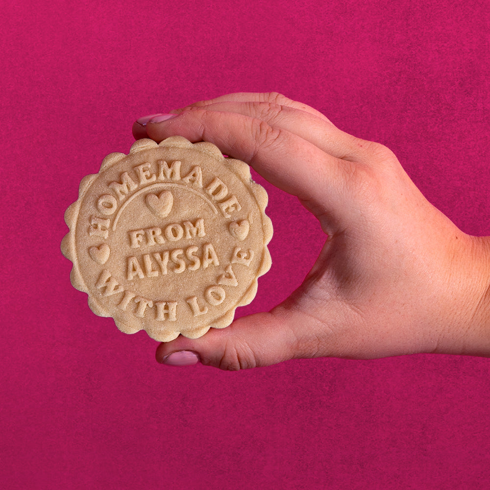 Embossed Valentines Day Cookie Stamp - Made With Love