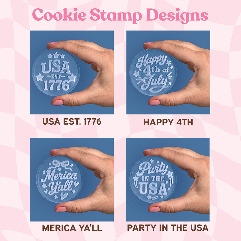 Embossed 4th of July Cookie Stamp - Party in the USA
