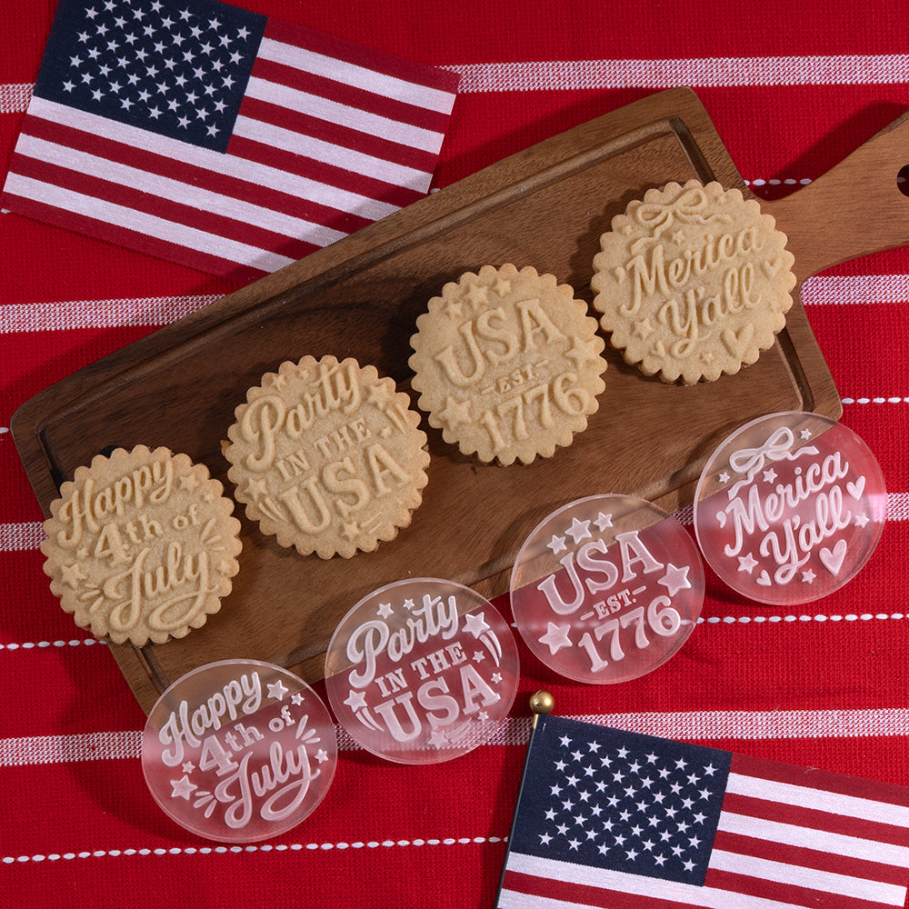 Embossed 4th of July Cookie Stamp - Party in the USA