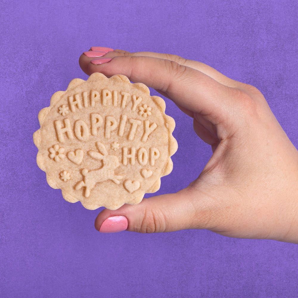 Embossed Easter Cookie Stamp - He is Risen Circle
