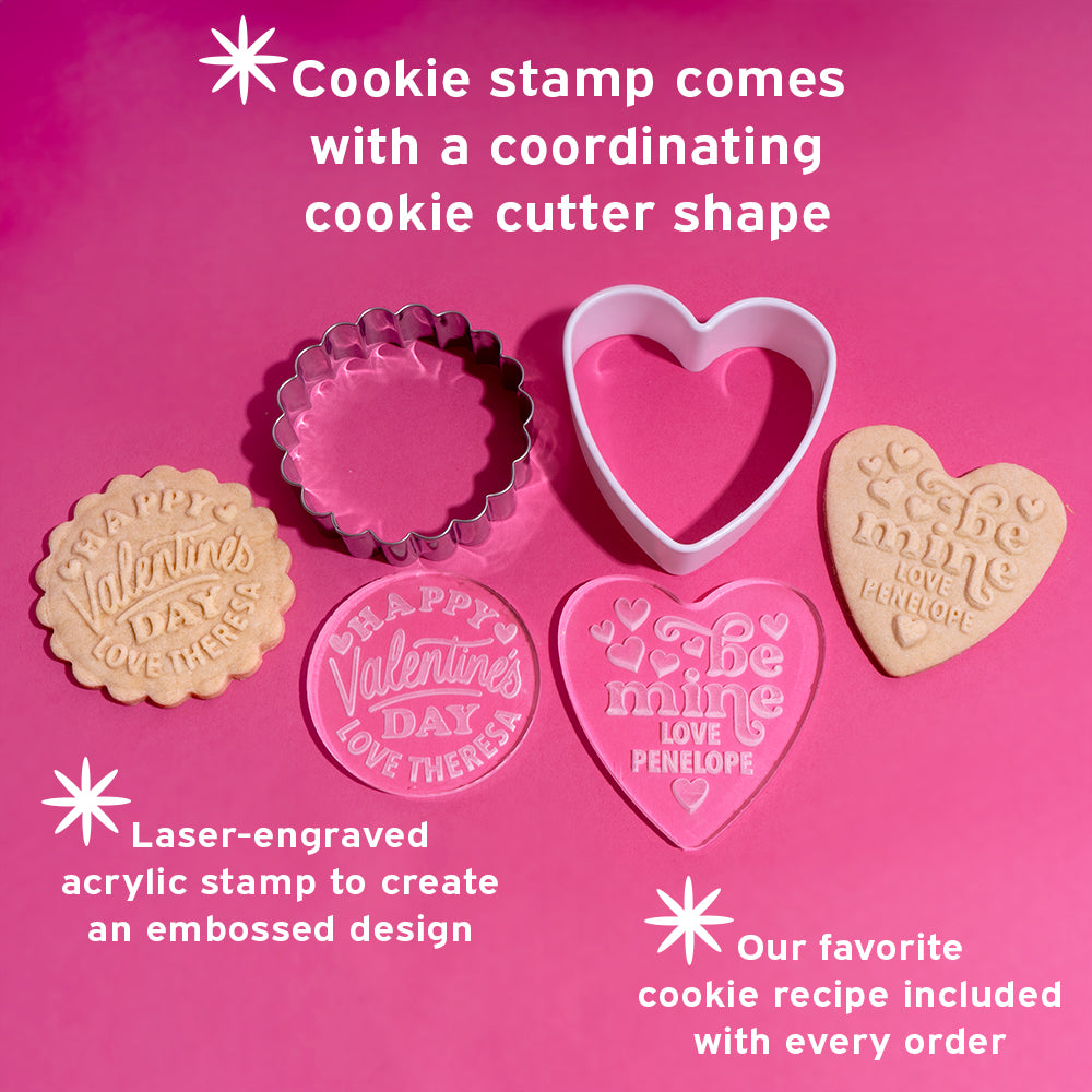 Embossed Valentines Day Cookie Stamp - Made With Love